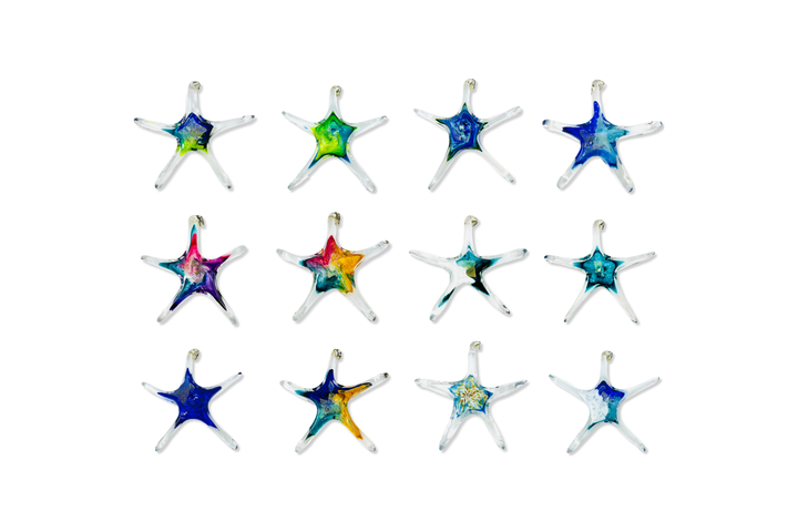 Luke Adams Hand blown Glass Large 7" Stars