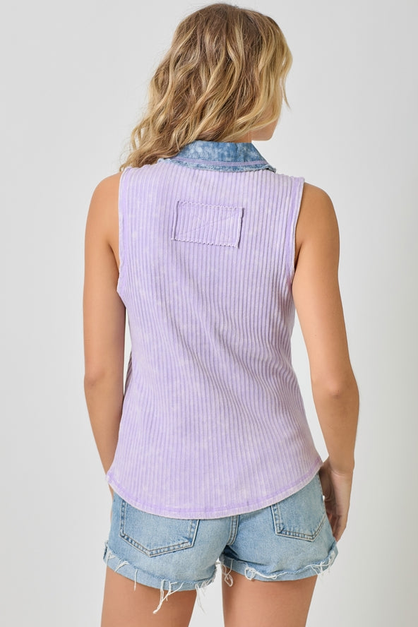 Mineral Washed Sleeveless Top