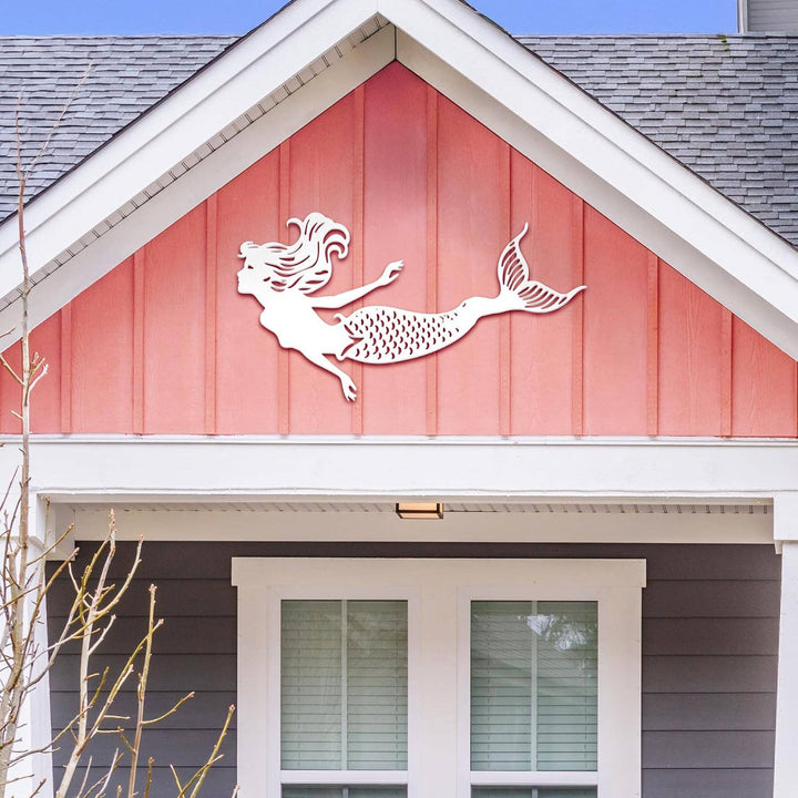 Mermaid Wall Art – Weatherproof PVC Decor for Beach House, Porch & Pool