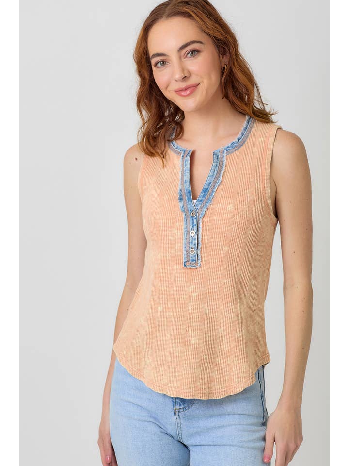 Mystree Sleeveless Henley