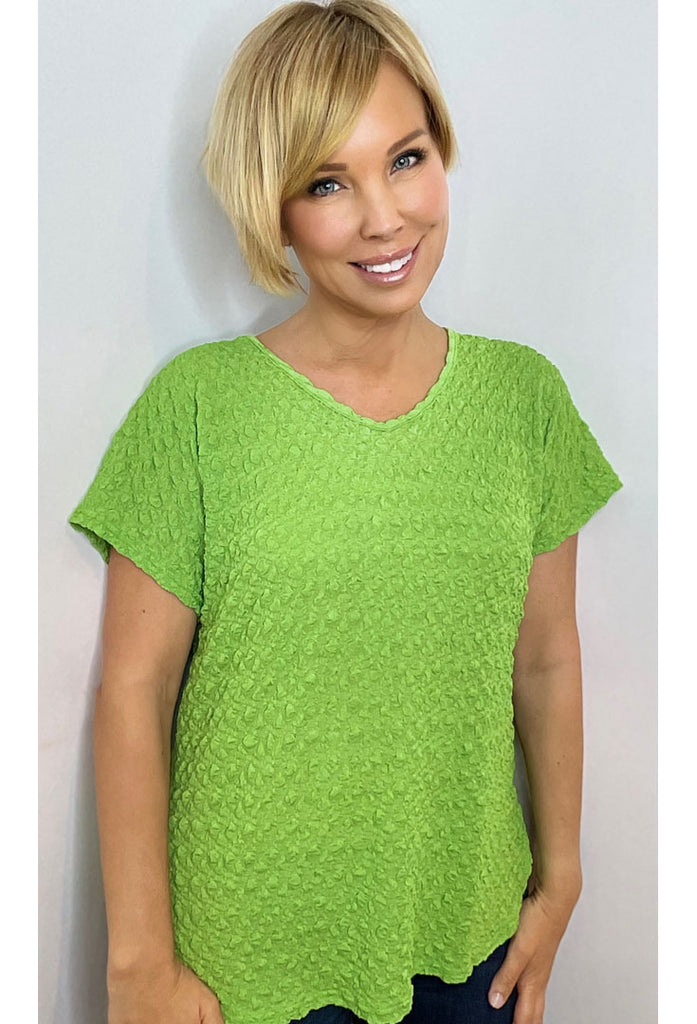Ethyl V neck  bubble top