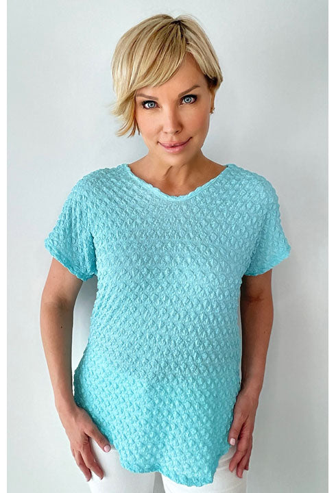 Ethyl V neck  bubble top