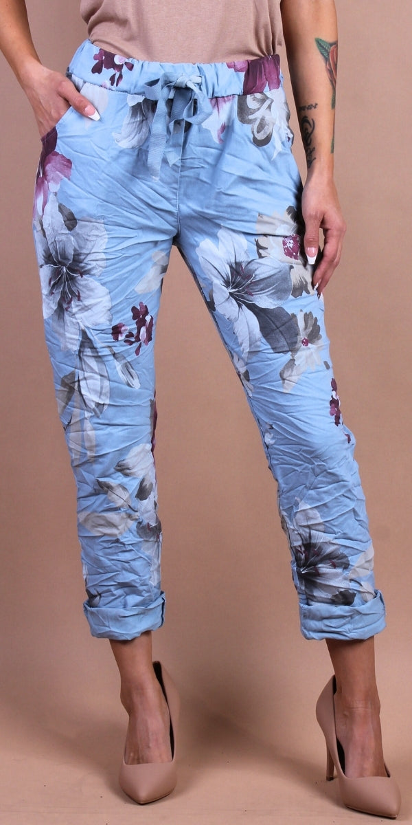 Gigi Moda Orchidea Flowerpant Blue