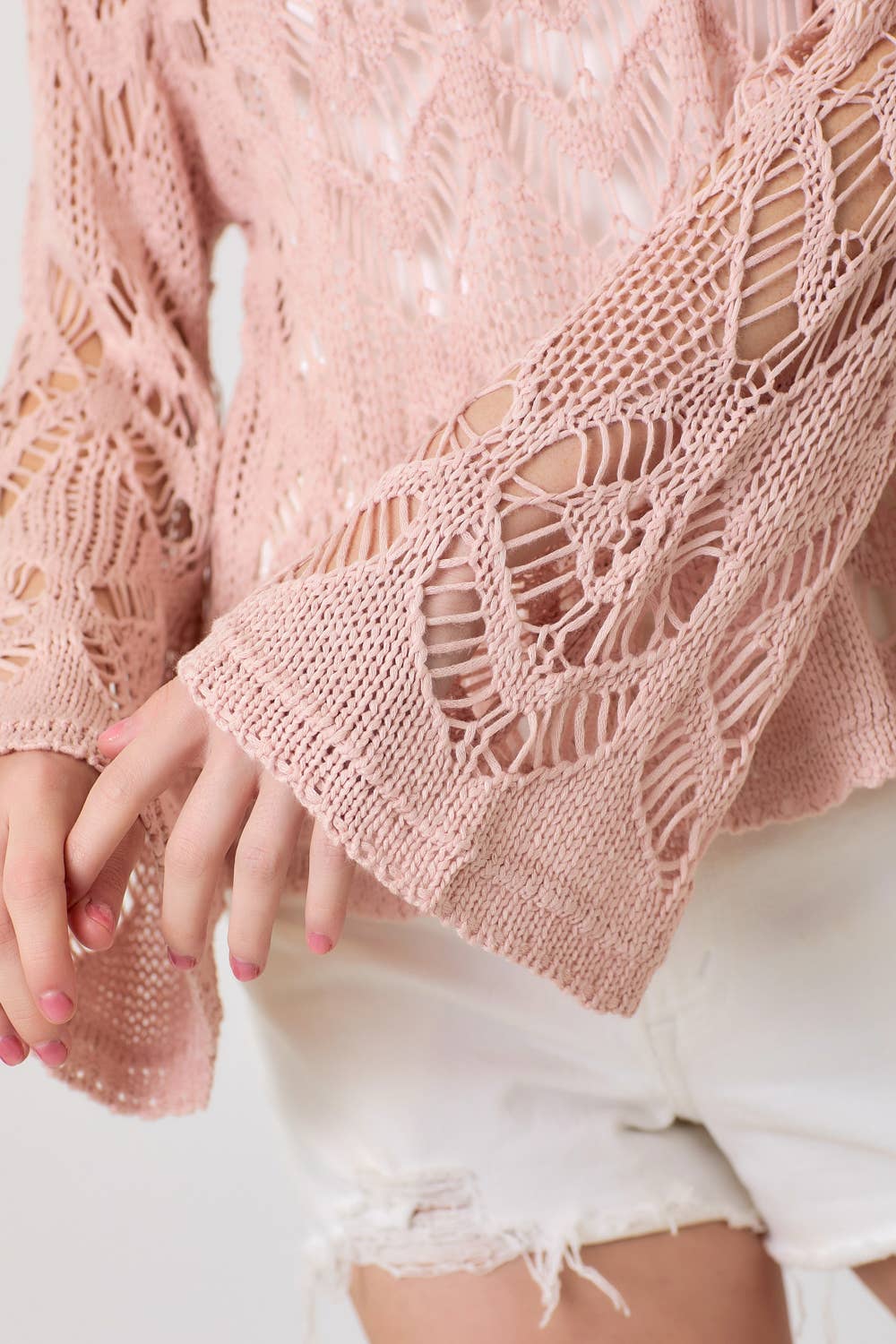 Crochet Knit Sweater Top