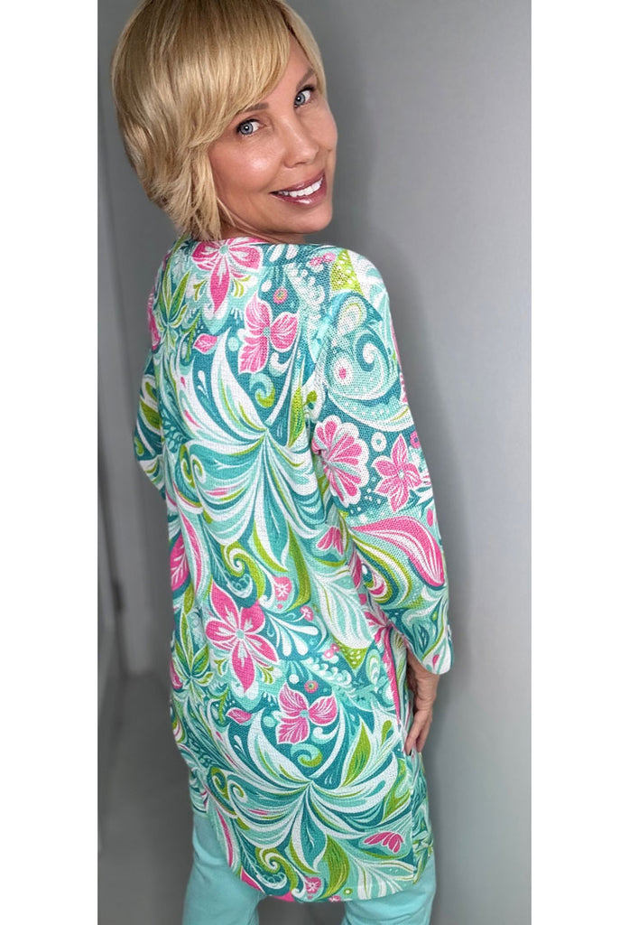 Long Floral Cardigan