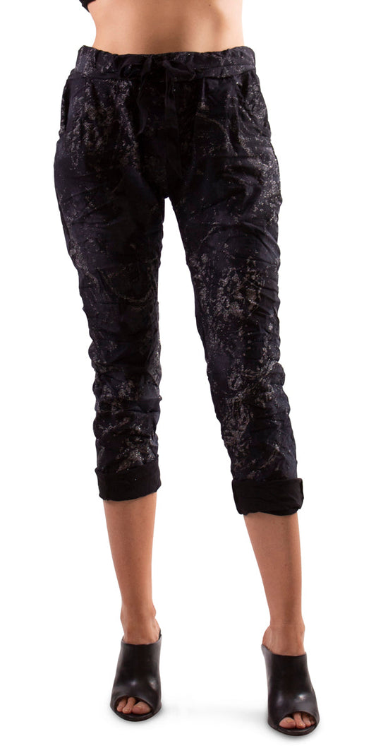 Glitter spash tie waist Pant