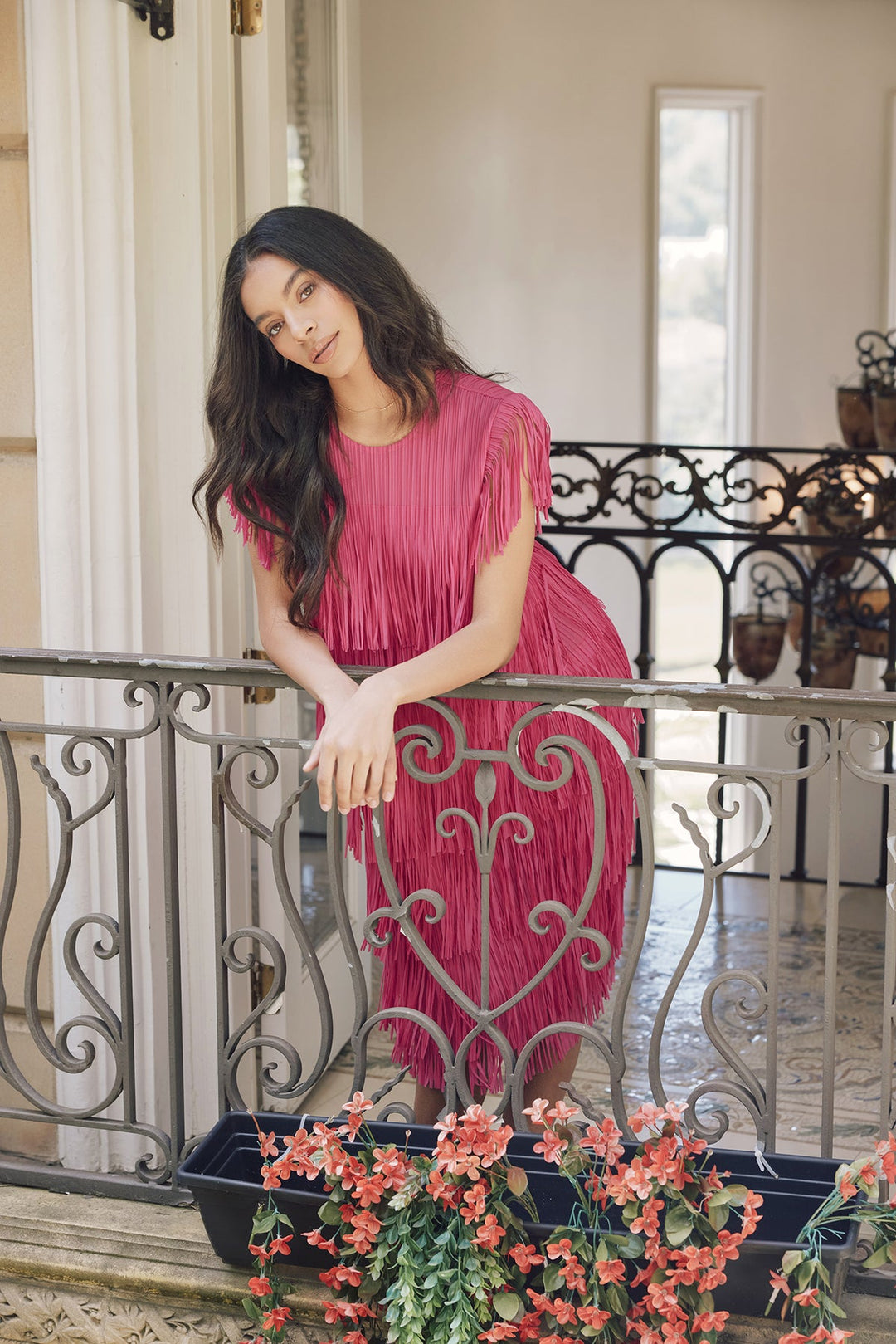 Kayla Satin Fringe Dress