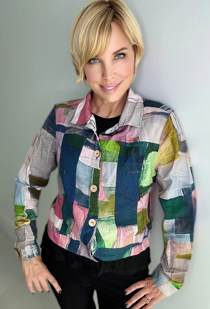 Ethyl Print Linen Jacket