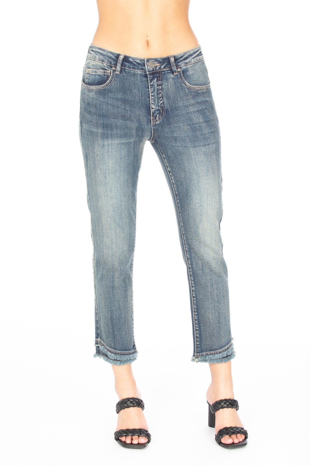 Olivia Crop Frayed Jean