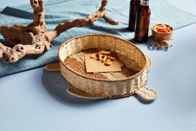 Mud Pie 17" Woven Turtle Tray