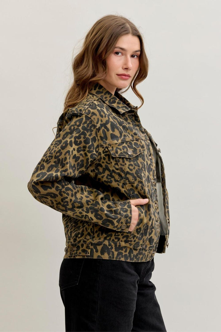Judy Blue Animal Print Denim Jacket