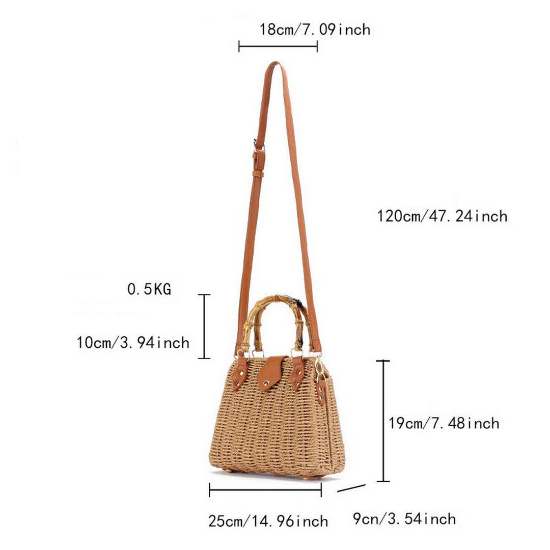 Bamboo Handle Straw Bag