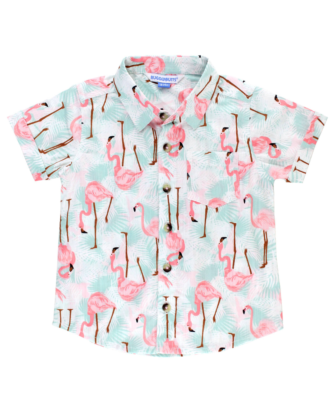 Boys Flamingo Button Down Shirt