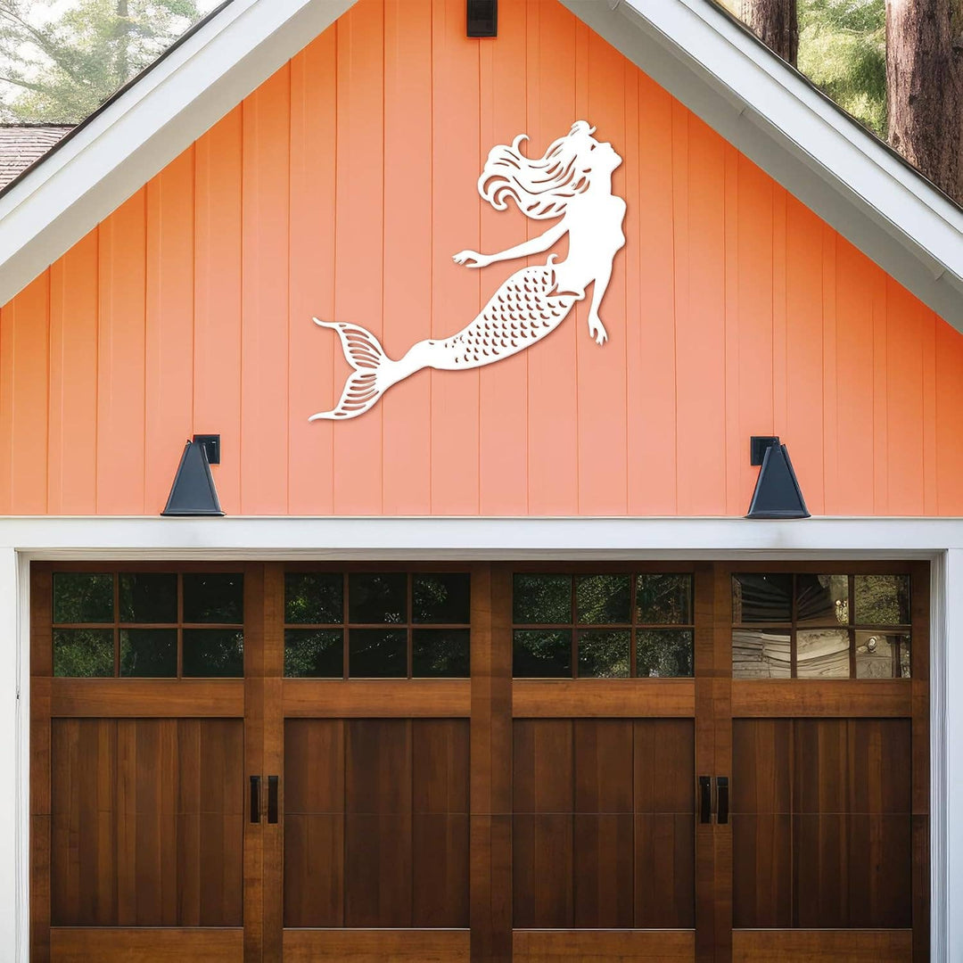 Mermaid Wall Art – Weatherproof PVC Decor for Beach House, Porch & Pool