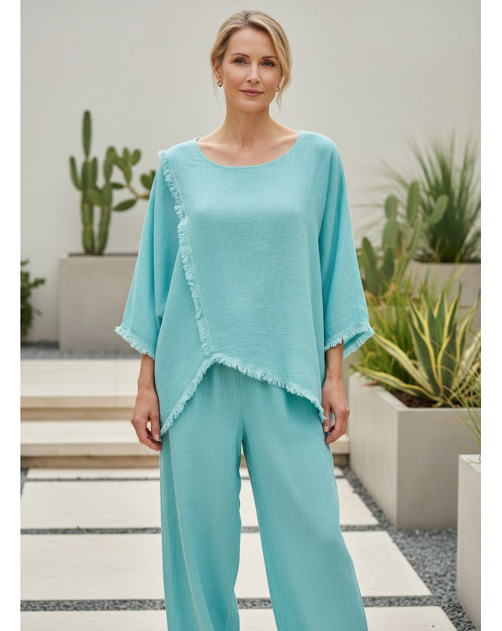 Look Mode Raw Edge 3/4 sleeve