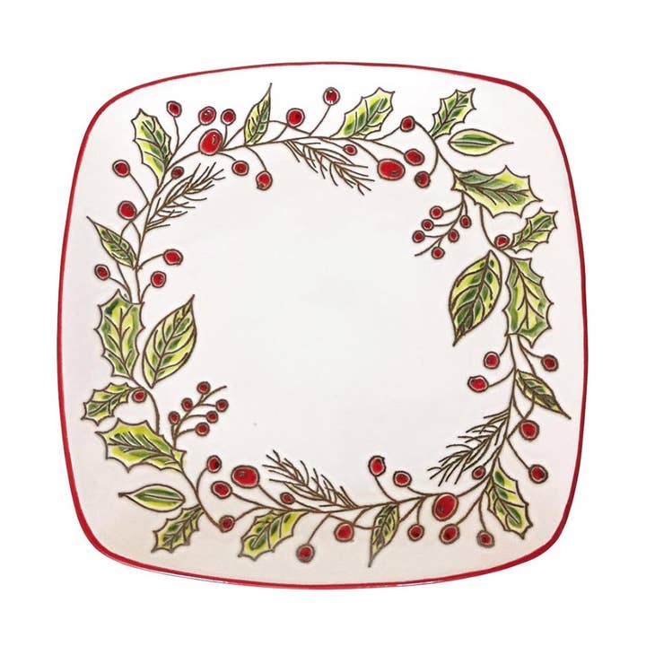 Poinsettia Holly Dish Collection
