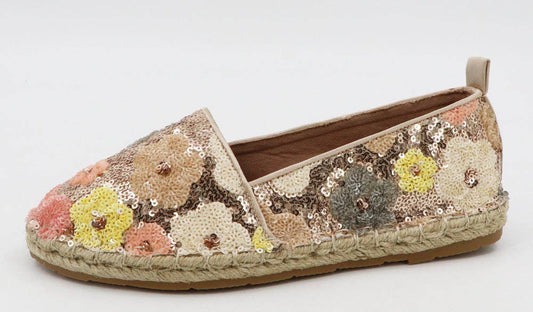 Womens Espadrille Floral sequins