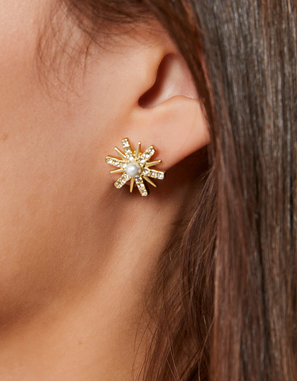 Starry Night Stud Earrings Crystal