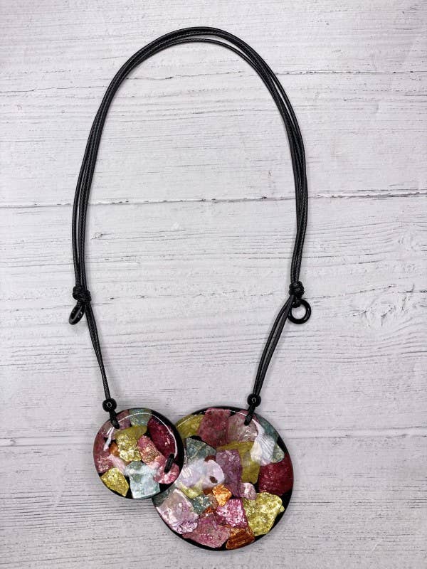 Multi Shimmering  Adjustable Necklace