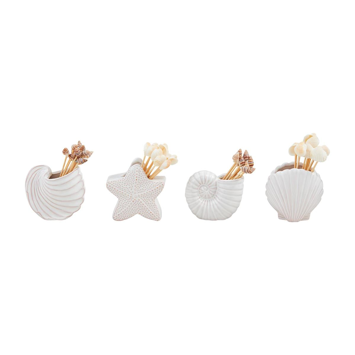 Mud Pie Shell Toothpick Caddy Set