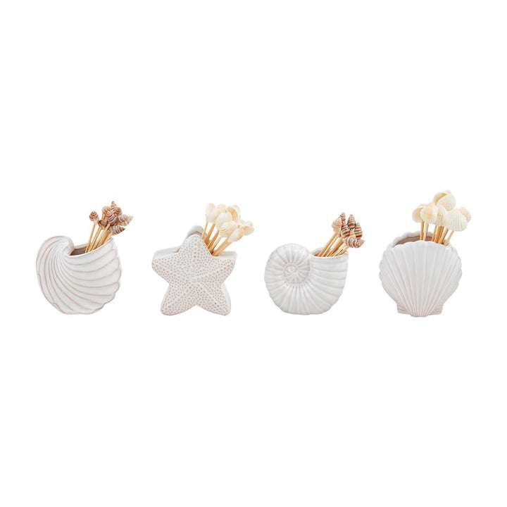Mud Pie Shell Toothpick Caddy Set