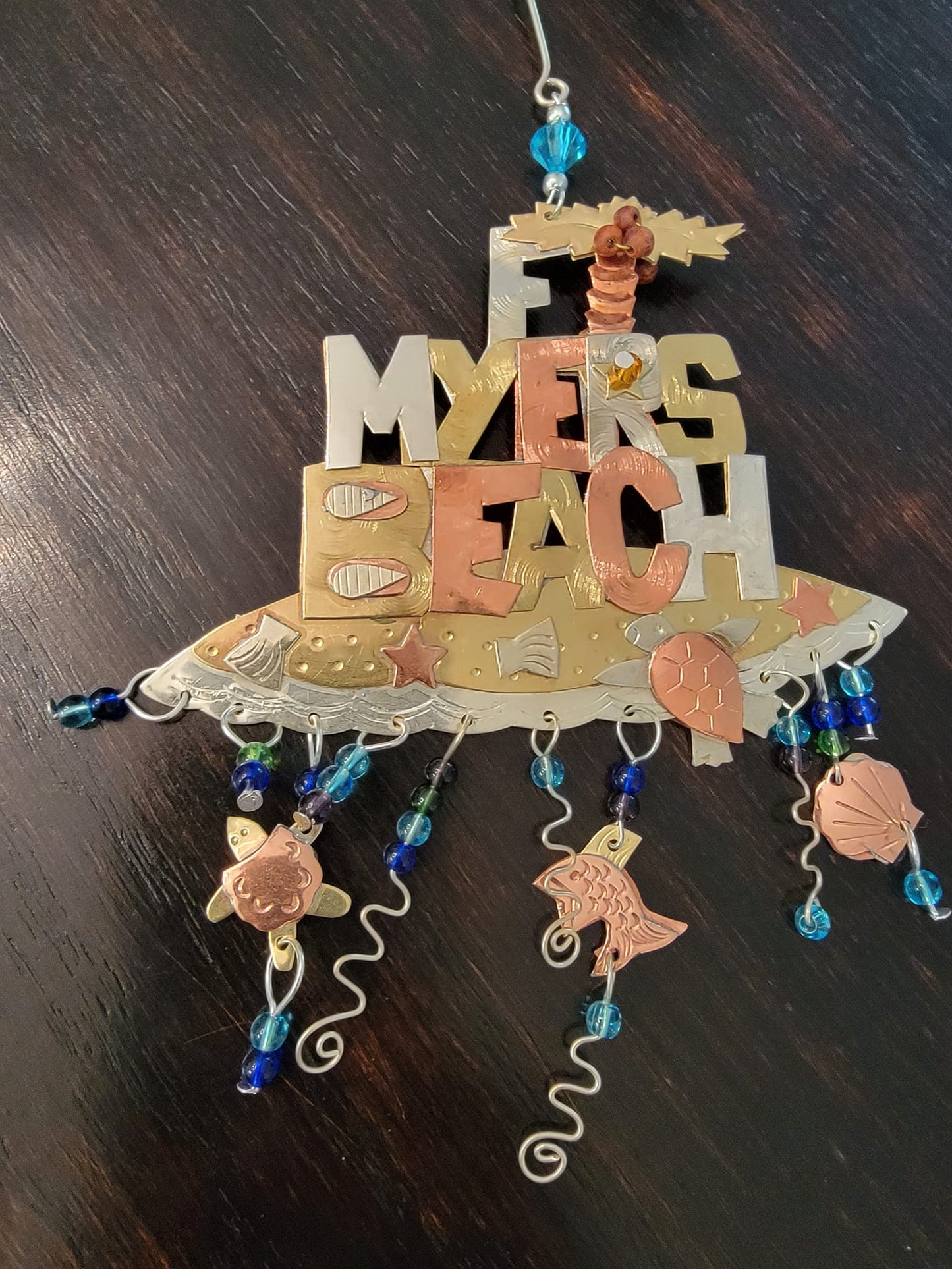 Ft. Myers Beach ornament with handcrafted details