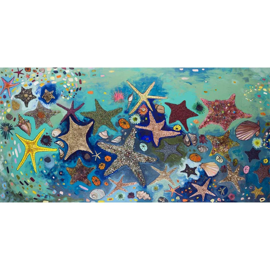 Metallic Starfish Canvas Wall Art