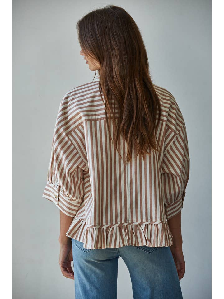 Cotton Striped Shirt Top