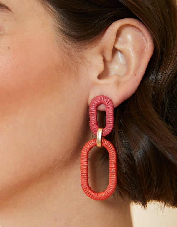 Straw Link Earrings