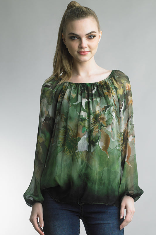 Peasant Top Printed with jersey