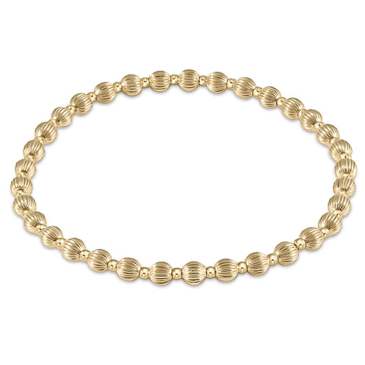 E Newton Dignity Grateful Pattern 4mm Bead Gold