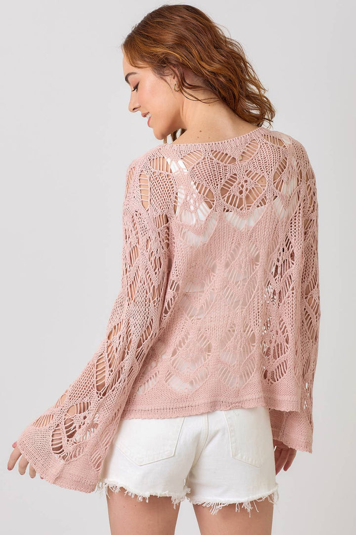 Crochet Knit Sweater Top