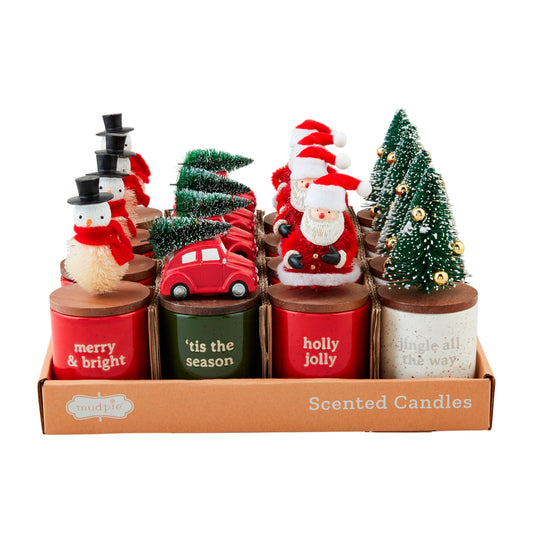 Christmas Bottle Brush Topper Candles