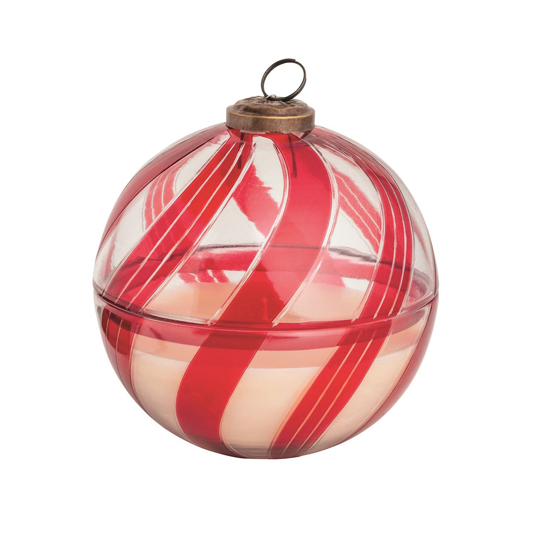 Candy Cane Glass Candles
