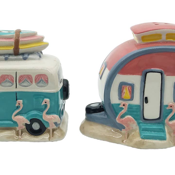 Flamingo Camper Salt & Pepper Set