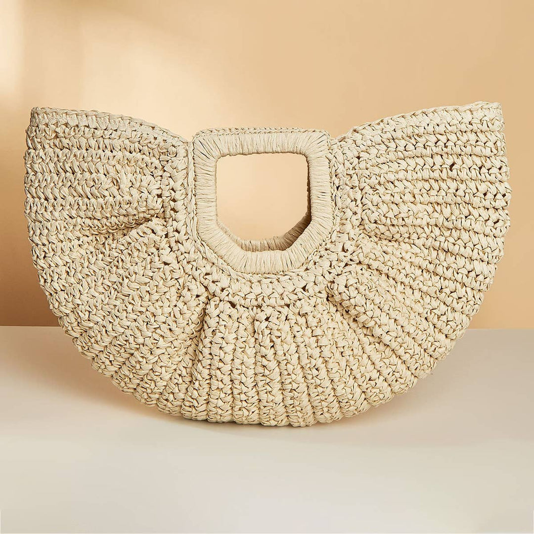 Half Moon Straw Bag