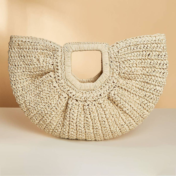 Half Moon Straw Bag