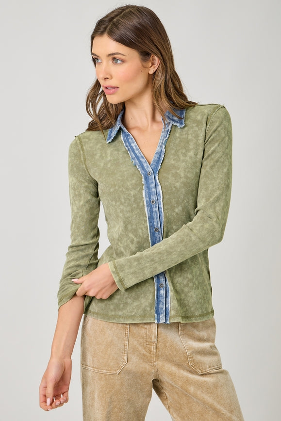 Mineral Washed Button Down
