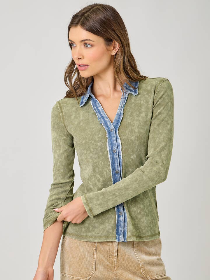 Mineral Washed Button Down