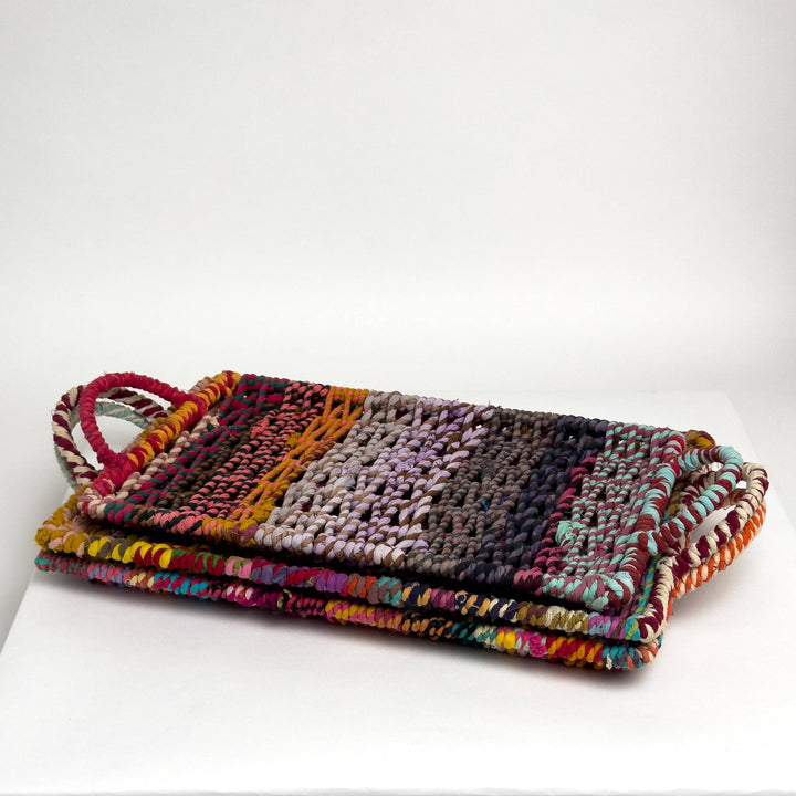Colorful Jute Trays with Handles