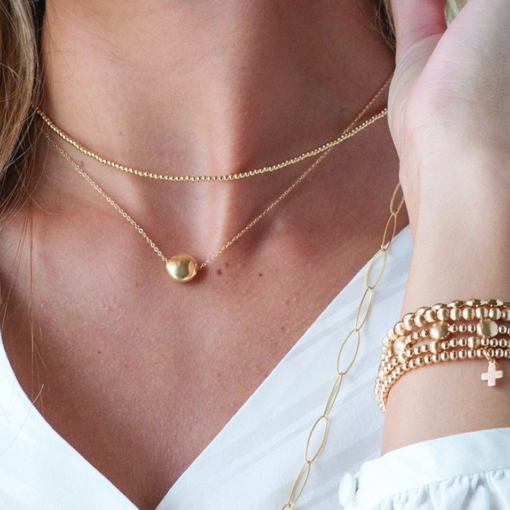 17" Choker Beaded Classic Gold 2mm