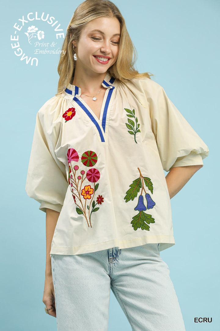 Umgee Embroidered Top