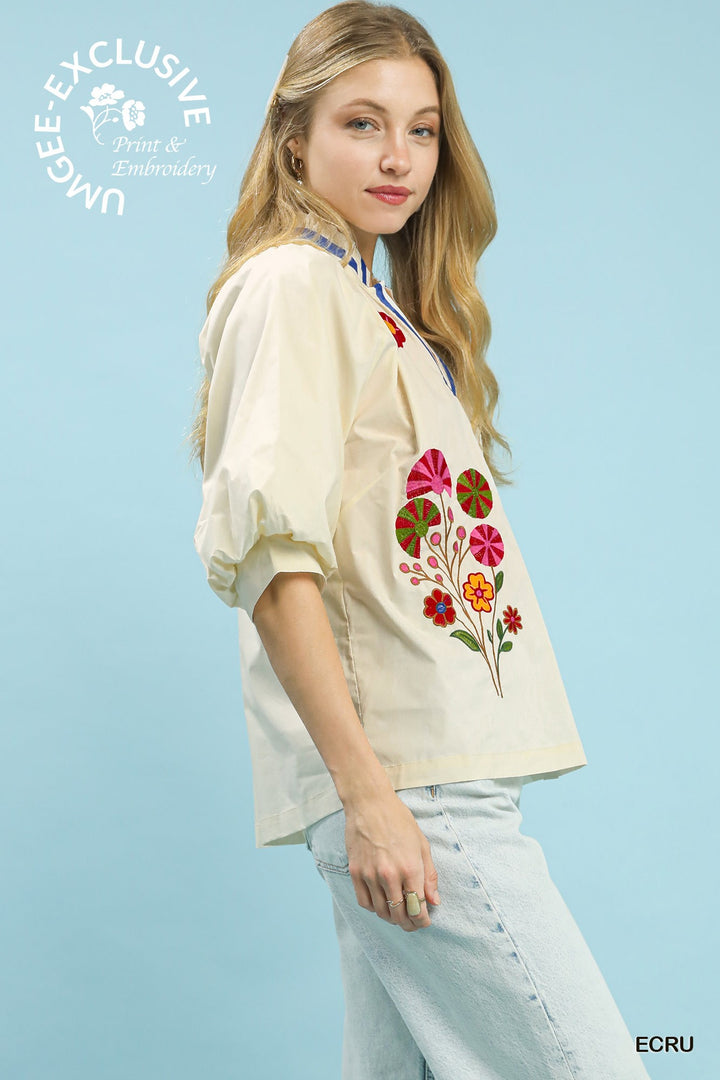 Umgee Embroidered Top