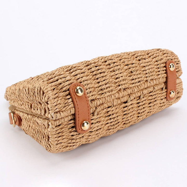 Bamboo Handle Straw Bag