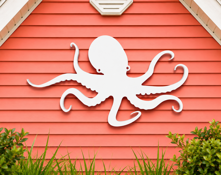 Outdoor Octopus Wall Art – PVC Coastal Beach House Decoration