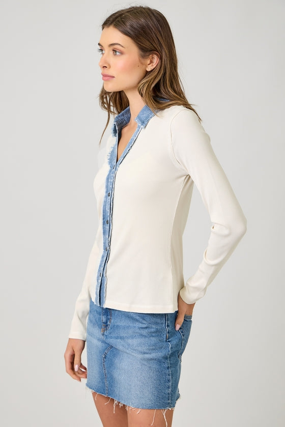 Washed Thermal Button Down