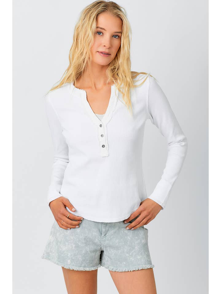 Mineral Washed Henley Top