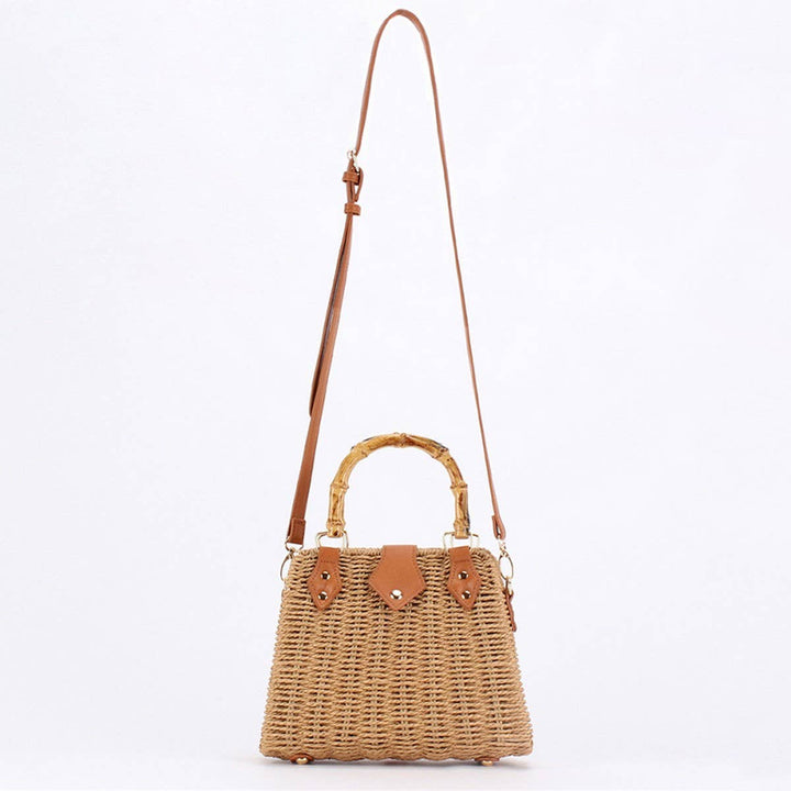 Bamboo Handle Straw Bag