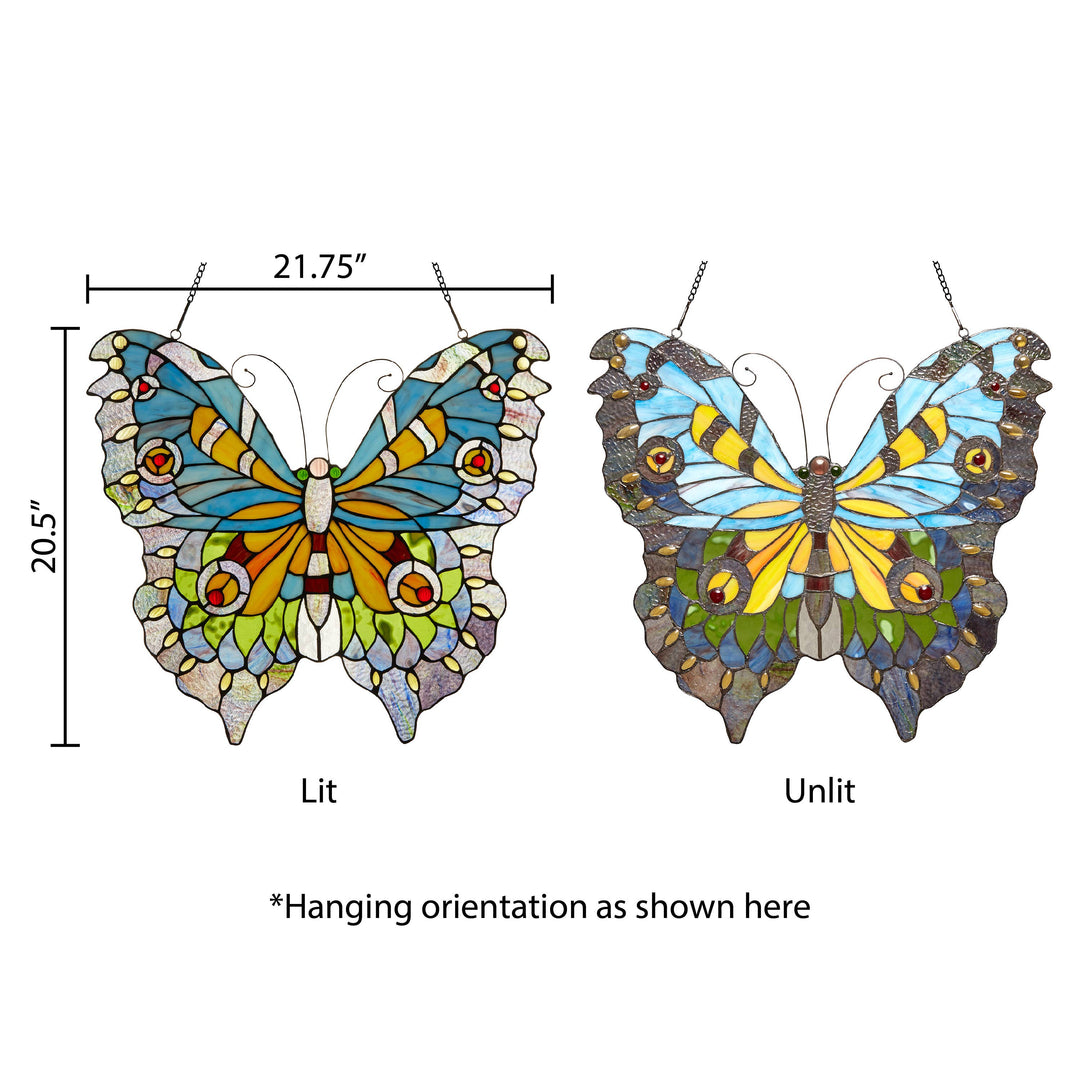 Luisa Butterfly Stained Glass Panel