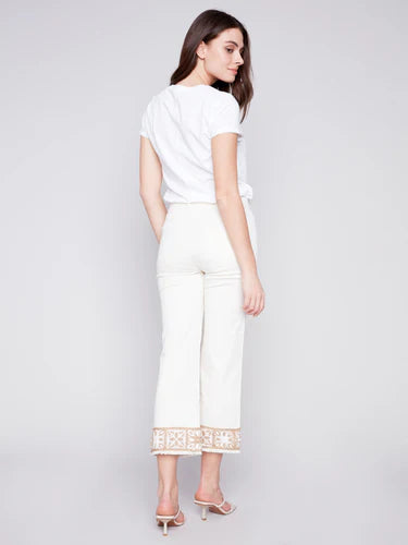 Charlie B Embroidered Ankle Pant